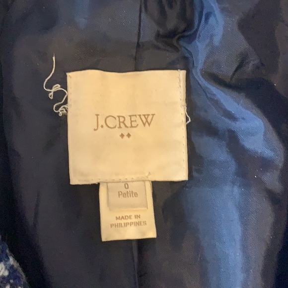 J Crew Blue and Grey Asymmetrical Wool Zip Coat - Picture 5 of 9